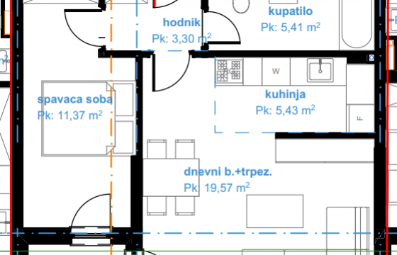 Dvosoban stan 47,22 m2 – Rosulje