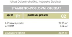 Poslovni prostor 30,07 m2 – Kozarska Dubica