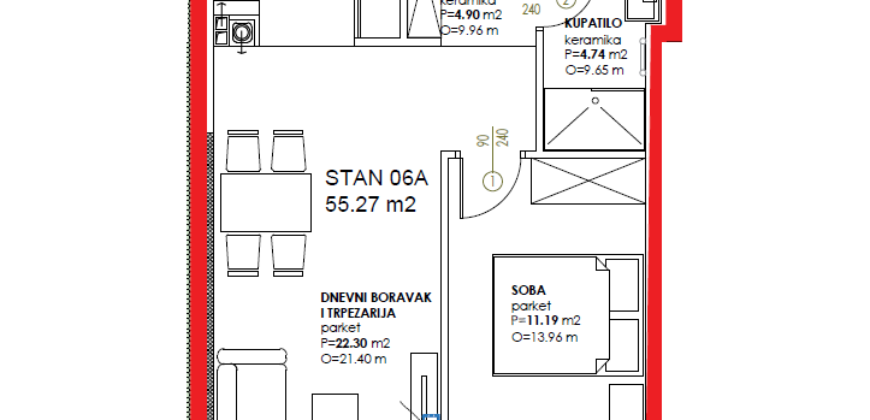 Dvosoban stan 55,27 m2 – Naselje Park