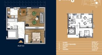Dvosoban stan 45,47 m2 – Starčevica