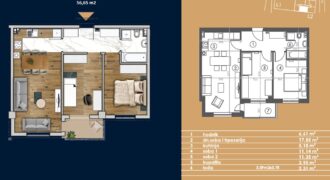 Trosoban stan 56,65 m2 – Starčevica