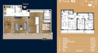 Trosoban stan 79,92 m2 – Starčevica