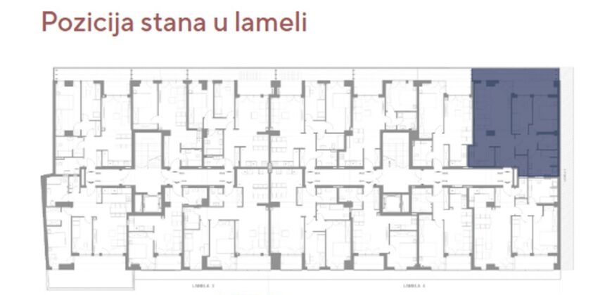 Konforan trosoban stan 102,49 m2 – Centar (Palata)