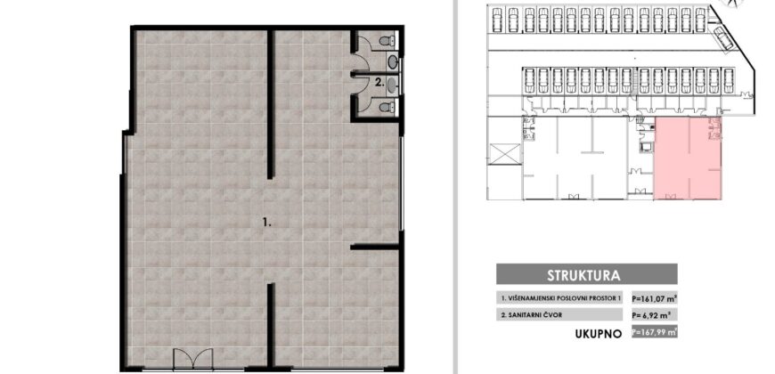 Poslovni prostor 167,99 m2 – Hiseta