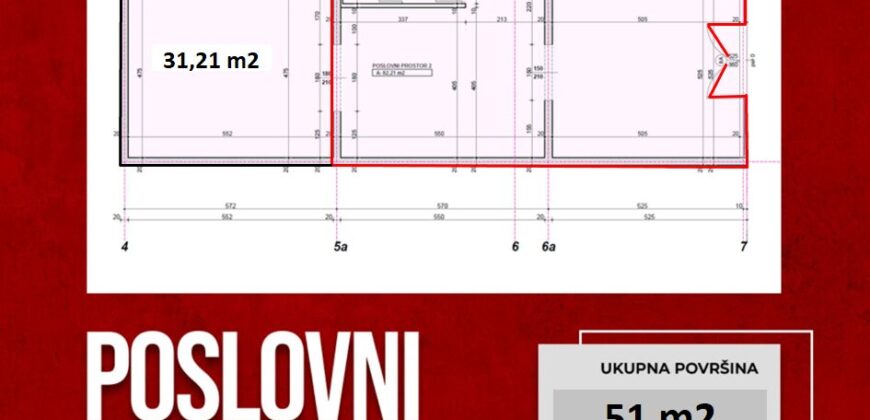 Poslovni prostor 51 m2 – Hiseta