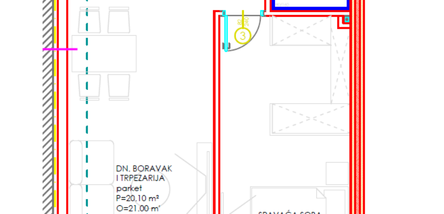 Dvosoban stan 54,97 m2 – Centar