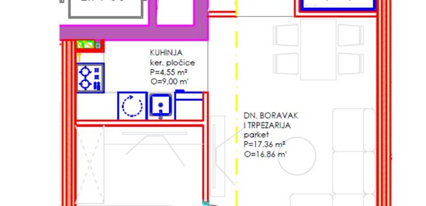 Dvosoban stan 46,16 m2 – Centar