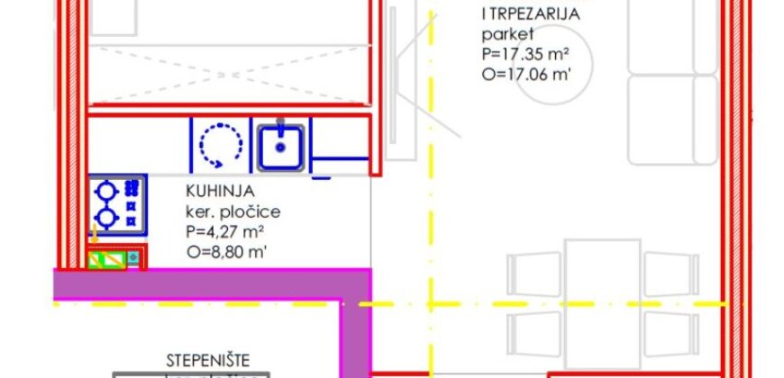 Dvosoban stan 46,25 m2 – Centar