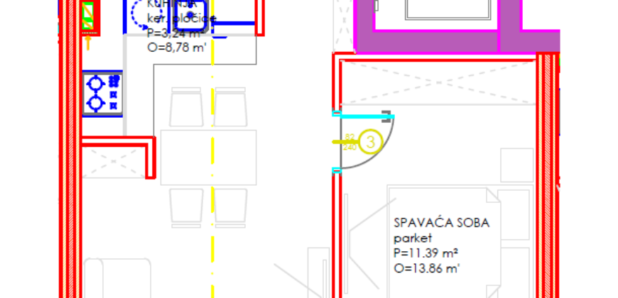 Dvosoban stan 46,99 m2 – Centar