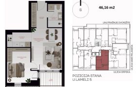 Dvosoban stan 46,16 m2 – Centar