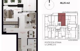 Dvosoban stan 46,25 m2 – Centar