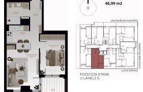 Dvosoban stan 46,99 m2 – Centar