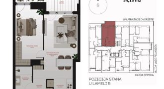 Dvosoban stan 54,13 m2 – Centar