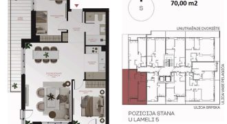 Trosoban stan 70,00 m2 – Centar