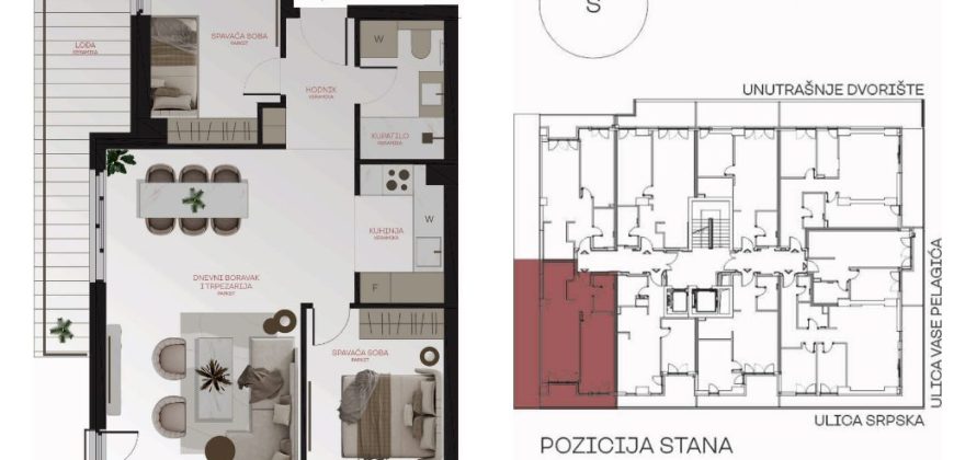 Trosoban stan 70,00 m2 – Centar