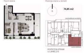Trosoban stan 74,85 m2 – Centar