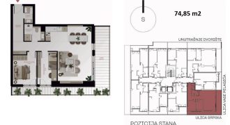 Trosoban stan 74,85 m2 – Centar