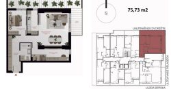 Trosoban stan 75,73 m2 – Centar