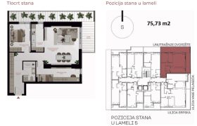 Trosoban stan 75,73 m2 – Centar
