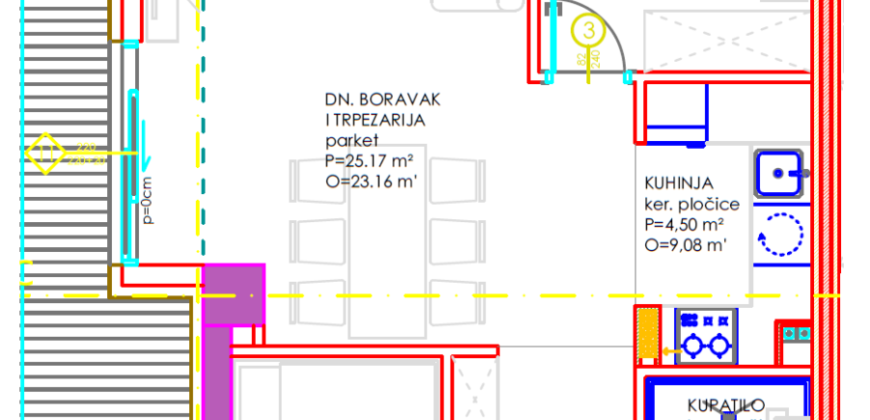 Trosoban stan 64,18 m2 – Centar