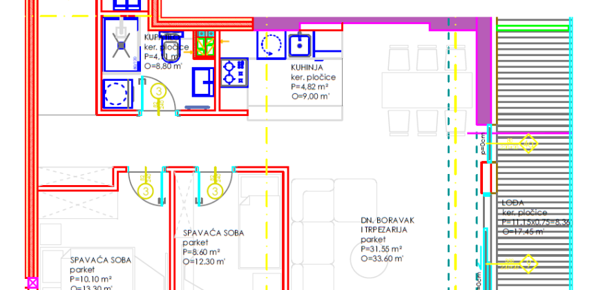 Trosoban stan 74,85 m2 – Centar