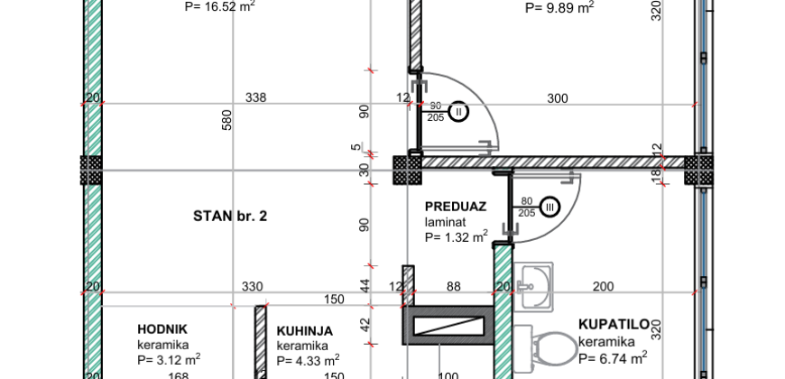 Dvosoban stan 44,92 m2 – Kozarska Dubica