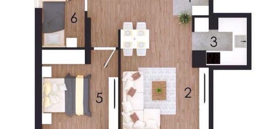 Trosoban stan 58,41 m2 – Gradiška