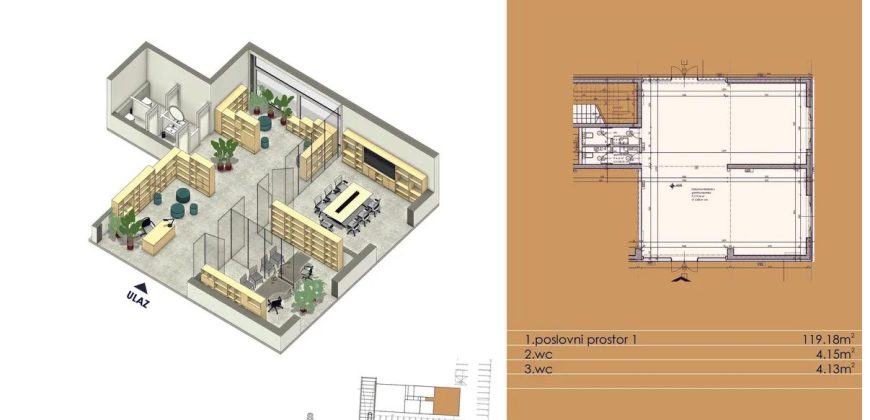 Poslovni prostor 127,46 m2 – Borik