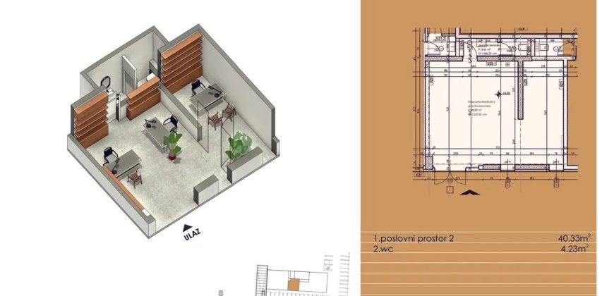 Poslovni prostor 44,56 m2 – Borik