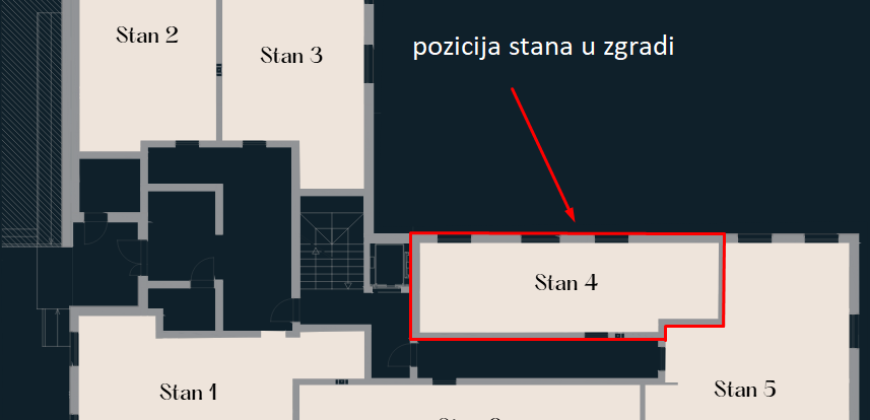 Dvosoban stan 38,55 m2 – Borik