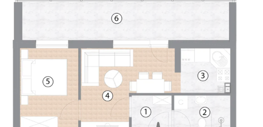 Dvosoban stan 41,52 m2 – Borik