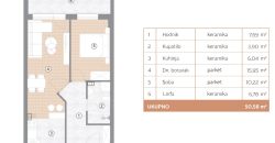 Dvosoban stan 50,58 m2 – Borik