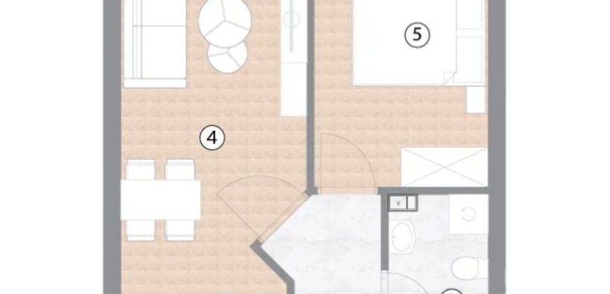 Dvosoban stan 50,58 m2 – Borik