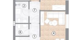 Trosoban stan 48,62 m2 – Borik