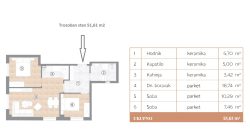 Trosoban stan 51,61 m2 – Borik