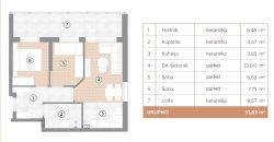 Trosoban stan 51,85 m2 – Borik