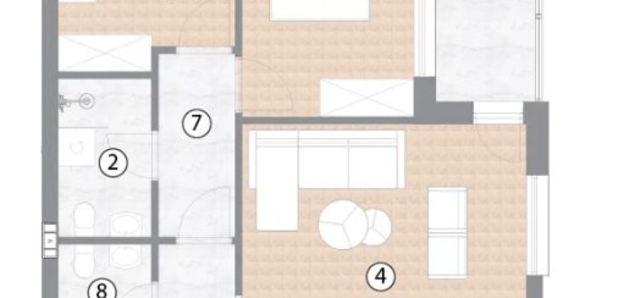 Trosoban stan 63,13 m2 – Borik