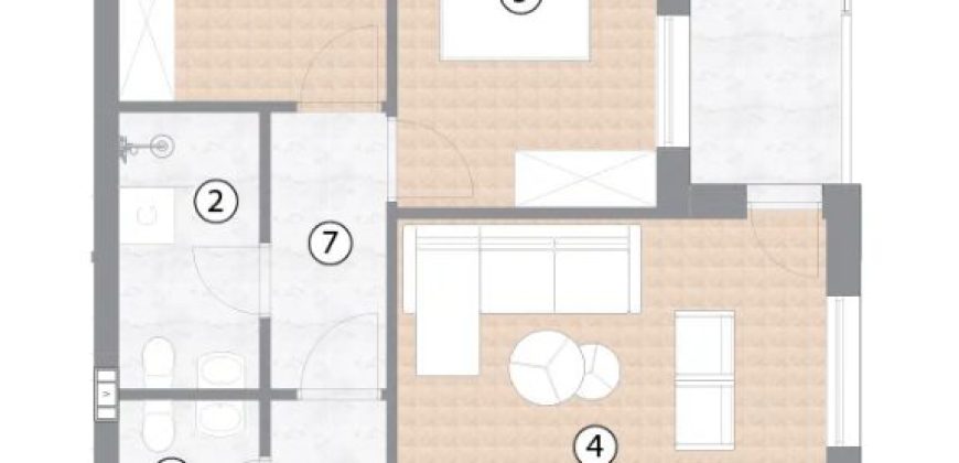 Trosoban stan 65,00 m2 – Borik