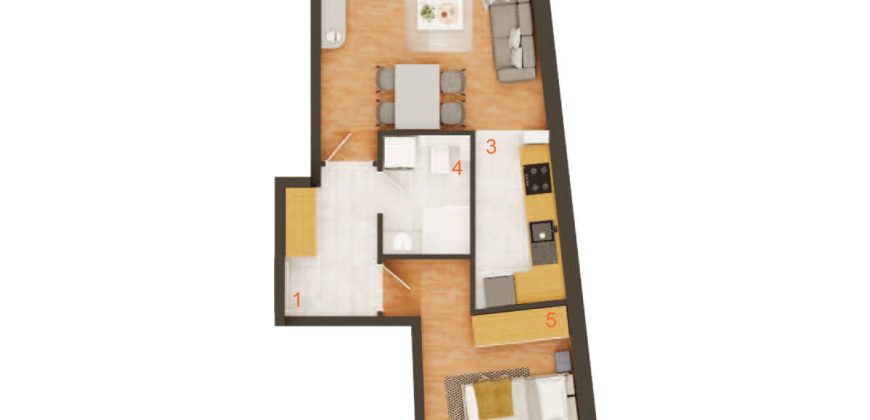 Dvosoban stan 53,39 m2 – Budžak