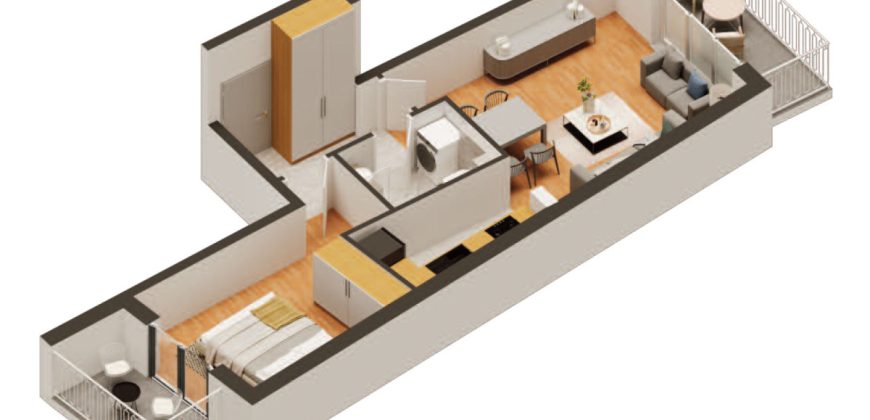 Dvosoban stan 53,39 m2 – Budžak