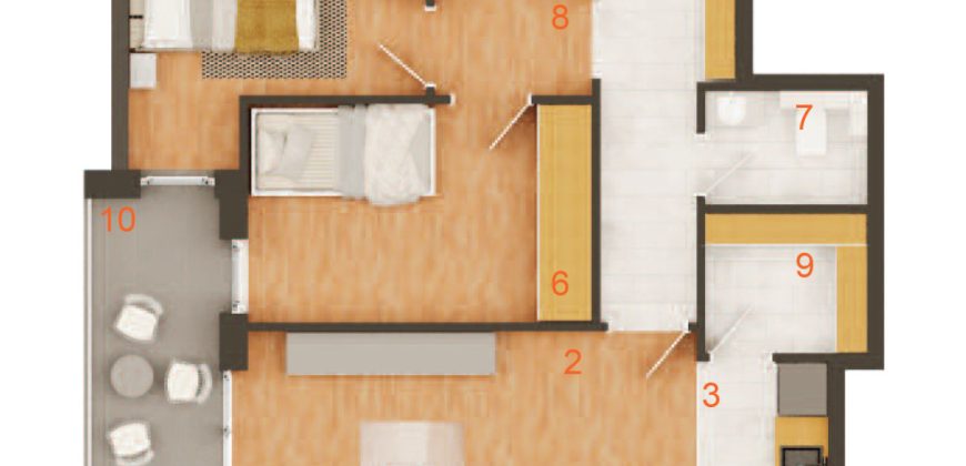 Trosoban stan 68,54 m2 – Budžak