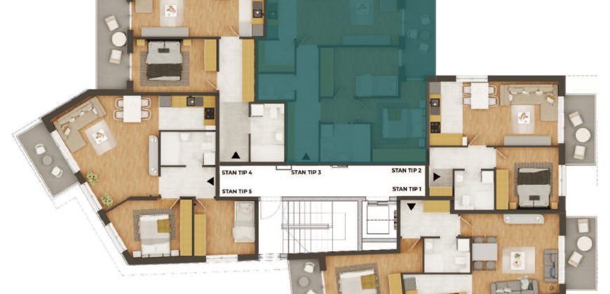 Trosoban stan 68,54 m2 – Budžak