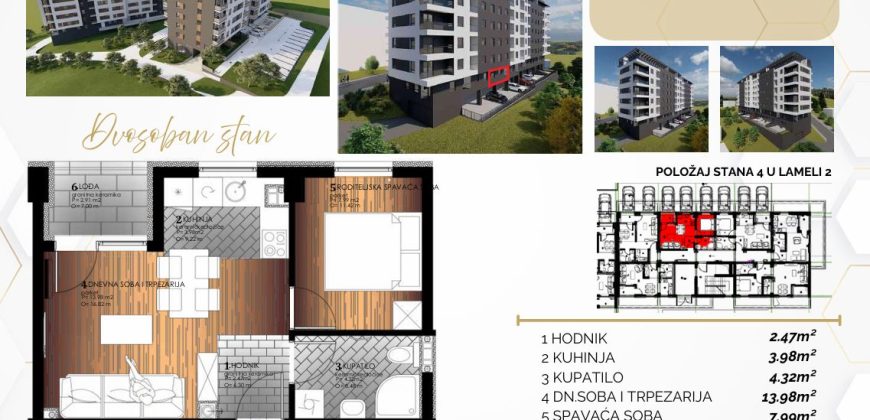 Dvosoban stan 34,92 m2 – Starčevica