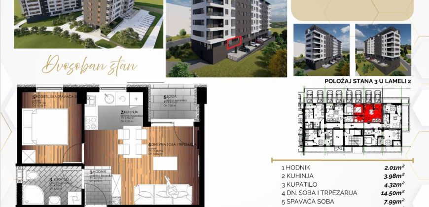 Dvosoban satan 35,71 m2 – Starčevica