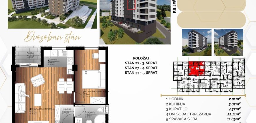 Dvosoban stan 46,40 m2 – Starčevica