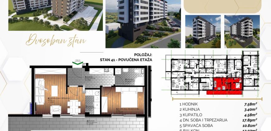 Dvosoban stan 56,33 m2 – Starčevica