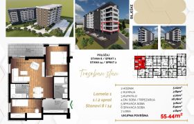 Trosoban stan 55,44 m2 – Starčevica