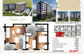 Trosoban stan 55,59 m2 – Starčevica