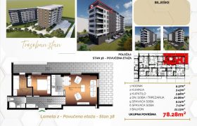 Trosoban stan 78,28 m2 – Starčevica