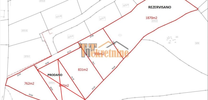 Prodaju se placevi od 762m2 do 850m2 – Dragočaj